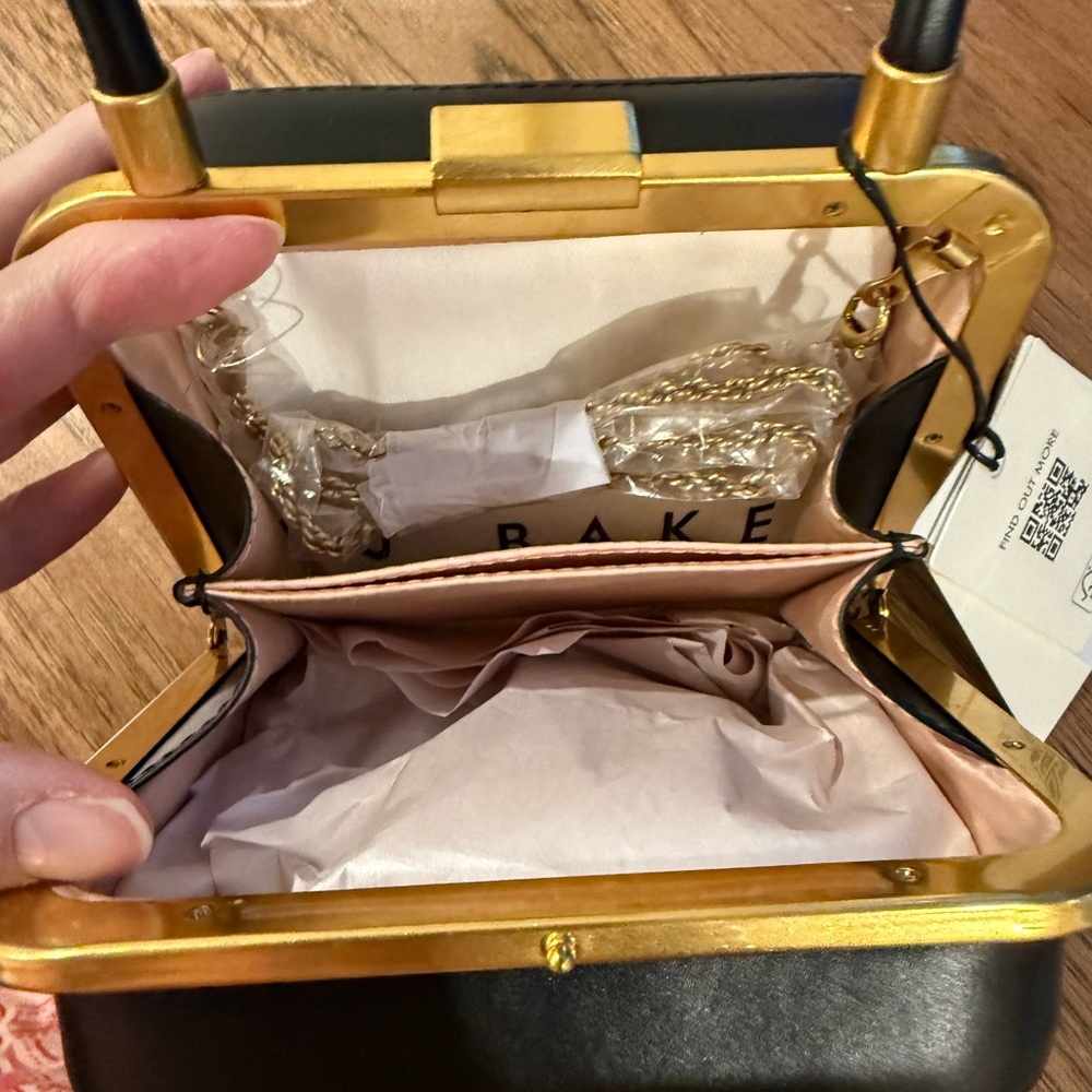 Ted Baker Black Mini Square Top-Handle Bag with Gold Hardware - Picture 8 of 8